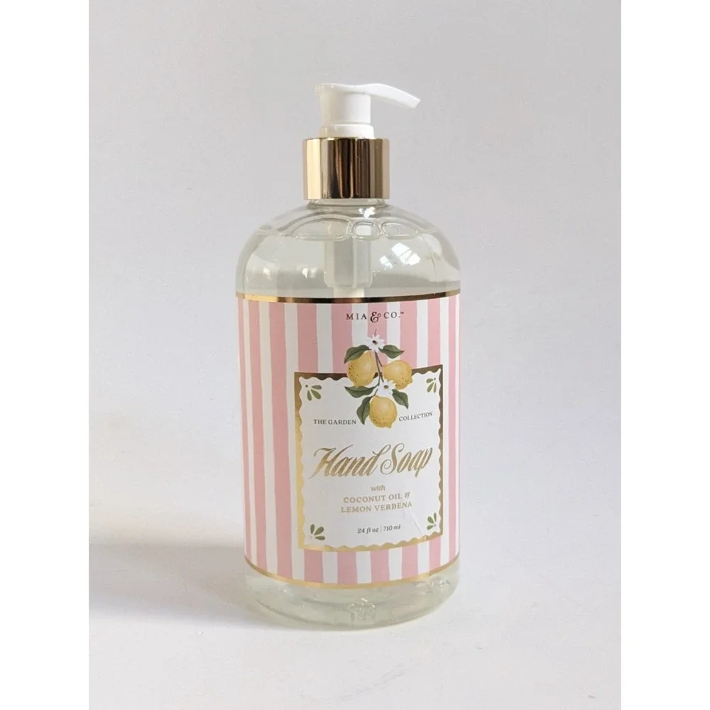 Mia & Co. Coconut Oil & Lemon Verbena Liquid Hand Soap 24 fl oz Pump Bottle NEW